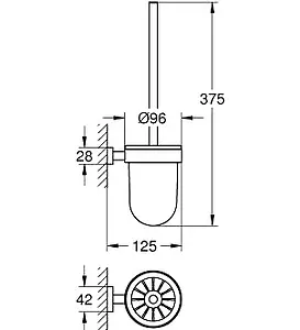 Ёршик для унитаза Grohe Essentials Cube хром 40513001 Ёршик для унитаза Grohe Essentials Cube хром 40513001, 2