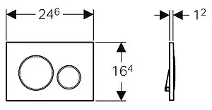 Клавиша смыва для унитаза Geberit Sigma 20 115.882.KJ.1 кнопки/белый глянцевый, кольца/хром глянцевый Клавиша смыва для унитаза Geberit Sigma 20 115.882.KJ.1 кнопки/белый глянцевый, кольца/хром глянцевый, 2