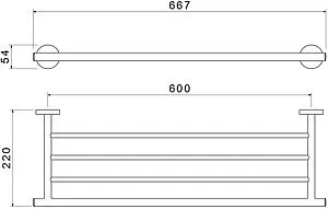 Полка для полотенец Aquatek Оберон хром AQ4222CR Полка для полотенец Aquatek Оберон хром AQ4222CR, 2