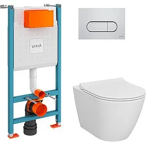 Комплект 5 в 1 VitrA Sanibelle SmoothFlush 9878B003-7200 с кнопкой хром глянцевый Комплект 5 в 1 VitrA Sanibelle SmoothFlush 9878B003-7200 с кнопкой хром глянцевый, 1