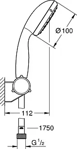 Душевой набор Grohe Tempesta New 100 II хром 2760110E Душевой набор Grohe Tempesta New 100 II хром 2760110E, 2