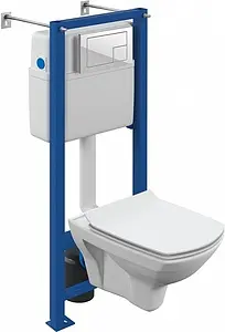 Комплект 6 в 1 Cersanit Carina XL CO DPL EO slim 64119 с кнопкой Corner белый глянцевый Комплект 6 в 1 Cersanit Carina XL CO DPL EO slim 64119 с кнопкой Corner белый глянцевый, 1