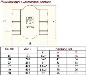 Клапан обратный пружинный ½"в x ½"в Valtec VT.151.N.04 Клапан обратный пружинный ½"в x ½"в Valtec VT.151.N.04, 2