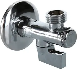 Кран шаровый угловой с фильтром для бытовой техники ½"н x ¾"н хром Valtec VT.282.N.0405 Кран шаровый угловой с фильтром для бытовой техники ½"н x ¾"н хром Valtec VT.282.N.0405, 1