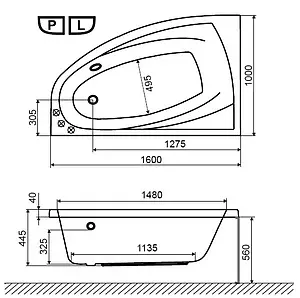Ванна акриловая Excellent Aquaria Comfort 160x100 R WAEX.AQP16WH Ванна акриловая Excellent Aquaria Comfort 160x100 R WAEX.AQP16WH, 3