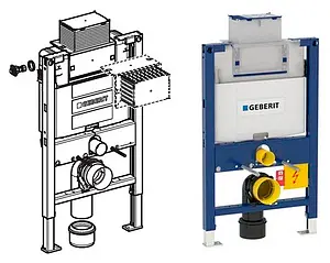 Инсталляция для подвесного унитаза Geberit Duofix Omega 12 111.003.00.1 Инсталляция для подвесного унитаза Geberit Duofix Omega 12 111.003.00.1, 3
