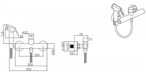 Гигиенический душ со смесителем Bravat чёрный матовый D9141BW-RUS Гигиенический душ со смесителем Bravat чёрный матовый D9141BW-RUS, 2
