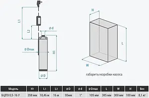 Насос скважинный центробежный 4" Водолей 60/27 БЦПЭ 0.5-16У Насос скважинный центробежный 4" Водолей 60/27 БЦПЭ 0.5-16У, 2