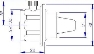 Воздухоотводчик автоматический 1"н левый Valtec VT.501.S.06 Воздухоотводчик автоматический 1"н левый Valtec VT.501.S.06, 2