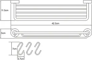 Полка для полотенец Wasserkraft Donau хром 9415 Полка для полотенец Wasserkraft Donau хром 9415, 3