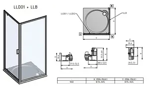 Душевое ограждение 900x900мм прозрачное/матовое стекло Roltechnik Lega Line LLDO1+LLB/900 551-9000000-00-21+553-9000000-00-21 Душевое ограждение 900x900мм прозрачное/матовое стекло Roltechnik Lega Line LLDO1+LLB/900 551-9000000-00-21+553-9000000-00-21, 4