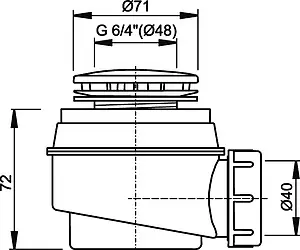 Сифон для душевого поддона AlcaPlast хром A47CR-50 Сифон для душевого поддона AlcaPlast хром A47CR-50, 2