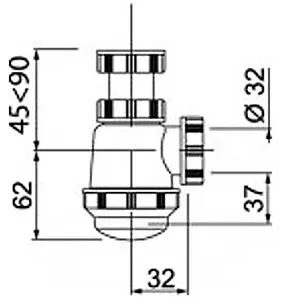 Сифон для биде Wirquin белый 30987142 Сифон для биде Wirquin белый 30987142, 2