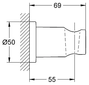 Держатель ручного душа Grohe Rainshower хром 27074000 Держатель ручного душа Grohe Rainshower хром 27074000, 2