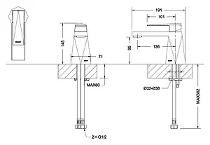 Смеситель для раковины Bravat Iceberg золото F176110G Смеситель для раковины Bravat Iceberg золото F176110G, 2