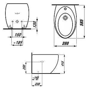 Биде напольное Laufen Alessi One c покрытием LCC белый 8.3297.1.400.304.1 Биде напольное Laufen Alessi One c покрытием LCC белый 8.3297.1.400.304.1, 2