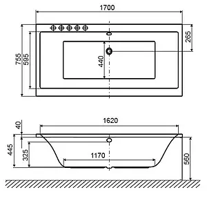 Ванна акриловая Excellent Pryzmat 170x75 WAEX.PRY17WH Ванна акриловая Excellent Pryzmat 170x75 WAEX.PRY17WH, 3