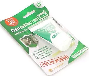 Клей-герметик анаэробный 15г зеленый СантехМастер Гель 61033 Клей-герметик анаэробный 15г зеленый СантехМастер Гель 61033, 5