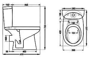 Унитаз-компакт Santek Анимо белый 1WH302132 Унитаз-компакт Santek Анимо белый 1WH302132, 2