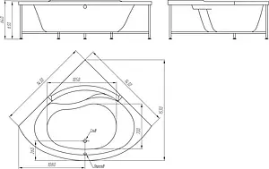 Ванна акриловая BellRado Лагуна 140x140 BR7011018-00 Ванна акриловая BellRado Лагуна 140x140 BR7011018-00, 4