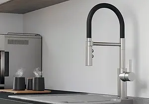 Смеситель для кухни с гибким изливом Blanco Catris-S нержавеющая сталь/чёрный 525792 Смеситель для кухни с гибким изливом Blanco Catris-S нержавеющая сталь/чёрный 525792, 3