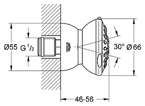 Душевая форсунка Grohe Relexa 65 хром 27066000 Душевая форсунка Grohe Relexa 65 хром 27066000, 2