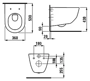 Унитаз подвесной безободковый Laufen Pro Rimless белый 8.2096.6.000.000.1 Унитаз подвесной безободковый Laufen Pro Rimless белый 8.2096.6.000.000.1, 2