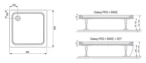 Поддон для душа Ravak Perseus Pro-90 Chrome XA047701010 Поддон для душа Ravak Perseus Pro-90 Chrome XA047701010, 4