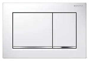 Клавиша смыва для унитаза Geberit Omega 30 115.080.KJ.1 кнопки/белый глянцевый, полоска/хром глянцевый Клавиша смыва для унитаза Geberit Omega 30 115.080.KJ.1 кнопки/белый глянцевый, полоска/хром глянцевый, 1