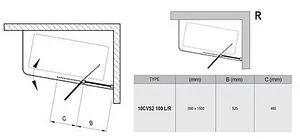 Шторка на ванну 1000мм прозрачное стекло Ravak 10° 10CVS2 100 R 7QRA0C03Z1 Шторка на ванну 1000мм прозрачное стекло Ravak 10° 10CVS2 100 R 7QRA0C03Z1, 2
