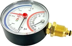 Термоманометр радиальный Uni-fitt 80мм 4 бар 120°С ½" 311D1442 Термоманометр радиальный Uni-fitt 80мм 4 бар 120°С ½" 311D1442, 4