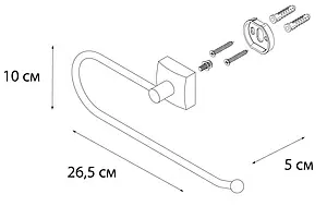 Полотенцедержатель Fixsen Kvadro хром FX-61311A Полотенцедержатель Fixsen Kvadro хром FX-61311A, 3