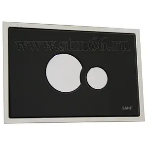 Клавиша смыва для унитаза Sanit SG706 16.721.81..0000 кнопки/хром глянцевый, панель/стекло черный Клавиша смыва для унитаза Sanit SG706 16.721.81..0000 кнопки/хром глянцевый, панель/стекло черный, 1