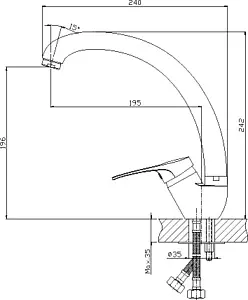 Смеситель для кухни Rossinka хром B35-25 Смеситель для кухни Rossinka хром B35-25, 2