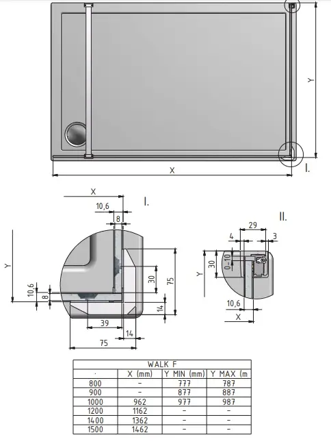Душевое ограждение 1400x800мм прозрачное стекло Roltechnik Walk WALK F/1400/800 939-1400800-00-02 Душевое ограждение 1400x800мм прозрачное стекло Roltechnik Walk WALK F/1400/800 939-1400800-00-02, 2