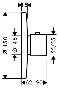 Термостат для 1 потребителя Hansgrohe Metris Highflow хром 31571000 Термостат для 1 потребителя Hansgrohe Metris Highflow хром 31571000, 2