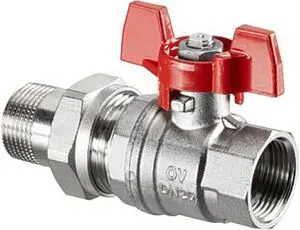 Кран шаровый с американкой ½"в x ½"н Oventrop Optibal 1075804 Кран шаровый с американкой ½"в x ½"н Oventrop Optibal 1075804, 1