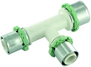 Тройник пресс редукционный 20мм x 26мм x 16мм Comap SkinPress PPSU P130RL202616 Тройник пресс редукционный 20мм x 26мм x 16мм Comap SkinPress PPSU P130RL202616, 1