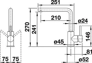 Смеситель для кухни Blanco Mila хром 524213 Смеситель для кухни Blanco Mila хром 524213, 2