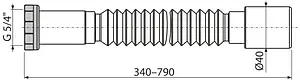 Слив гофрированный AlcaPlast 1¼x40мм L=340-790мм A740 Слив гофрированный AlcaPlast 1¼x40мм L=340-790мм A740, 2