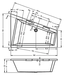 Ванна акриловая Riho DOPPIO 180x130 L B034001005 Ванна акриловая Riho DOPPIO 180x130 L B034001005, 4