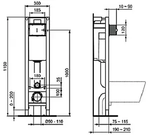 Инсталляция для подвесного унитаза Ideal Standard Prosys Eco FRAME M E233267 Инсталляция для подвесного унитаза Ideal Standard Prosys Eco FRAME M E233267, 2