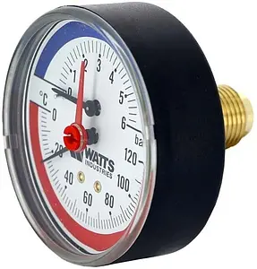 Термоманометр аксиальный Watts F+R818 80мм 6 бар 120°С ½" 10018742 Термоманометр аксиальный Watts F+R818 80мм 6 бар 120°С ½" 10018742, 2