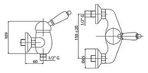Смеситель для душа Cezares Vintage хром VINTAGE-DM-01-Sw Смеситель для душа Cezares Vintage хром VINTAGE-DM-01-Sw, 2