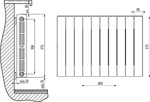Радиатор биметаллический 10 секций Rifar SUPReMO 500 RS50010 Радиатор биметаллический 10 секций Rifar SUPReMO 500 RS50010, 5