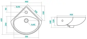 Раковина Santek Ирис 36 белый 1WH110514 Раковина Santek Ирис 36 белый 1WH110514, 2