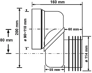 Патрубок для унитаза эксцентриковый Mc Alpine 80мм MRWCLO-8 Патрубок для унитаза эксцентриковый Mc Alpine 80мм MRWCLO-8, 2