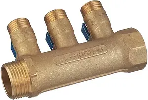 Коллектор запорный проходной 3 отвода 1"в/н x ½"к Tiemme NINO 1820005 Коллектор запорный проходной 3 отвода 1"в/н x ½"к Tiemme NINO 1820005, 5