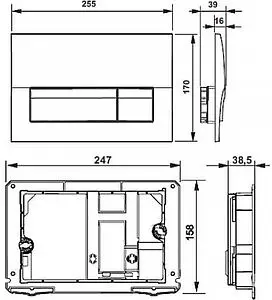 Комплект 5 в 1 Laufen Pro Rimless Z.RU93.0.761.5 с кнопкой 9.0040.1.004.000.1 хром глянцевый Комплект 5 в 1 Laufen Pro Rimless Z.RU93.0.761.5 с кнопкой 9.0040.1.004.000.1 хром глянцевый, 3