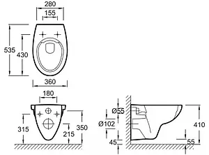 Комплект 5 в 1 Jacob Delafon Patio E21740RU-00 с кнопкой E4316-CP хром глянцевый Комплект 5 в 1 Jacob Delafon Patio E21740RU-00 с кнопкой E4316-CP хром глянцевый, 3